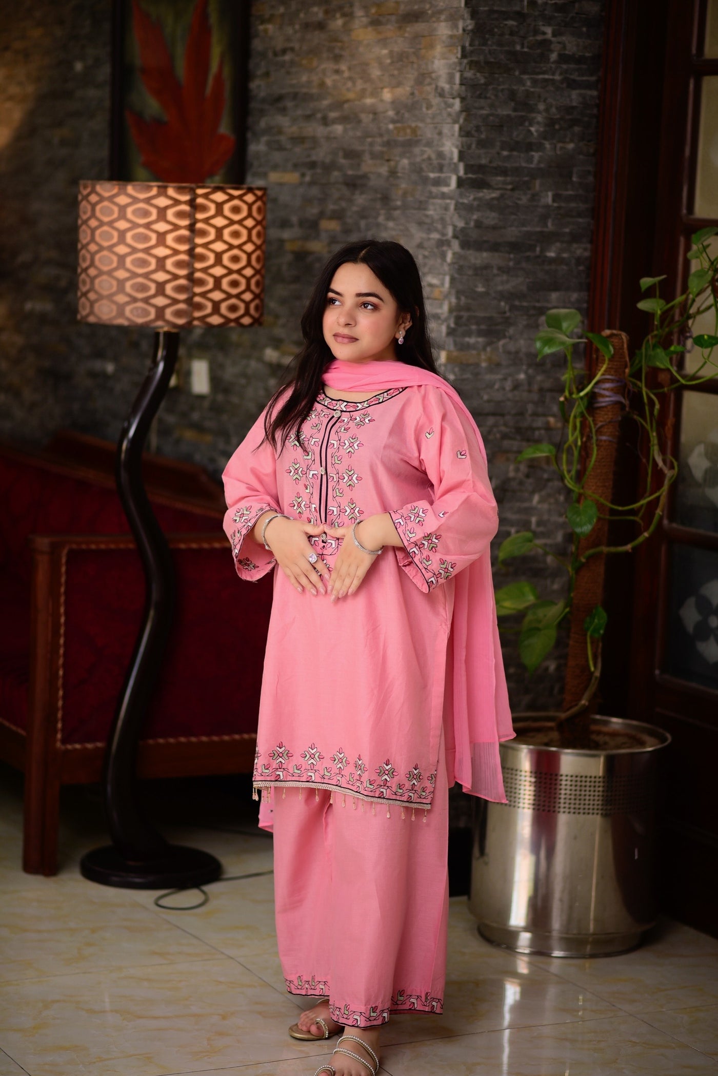 Blush - embroidered 3Pcs set